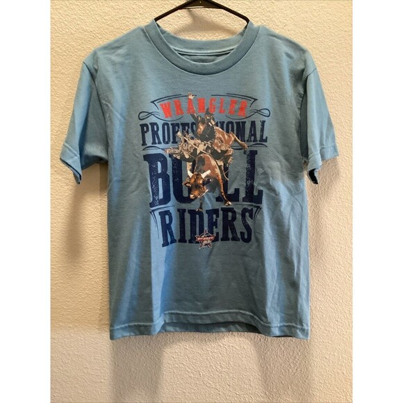 Wrangler Kids Blue Professional Bull Riders PBR T-Shirt Medium New Without Tags - Picture 1 of 4